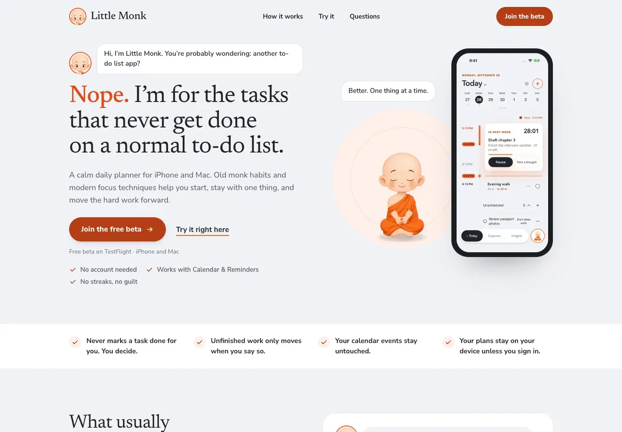 Little Monk website screenshot